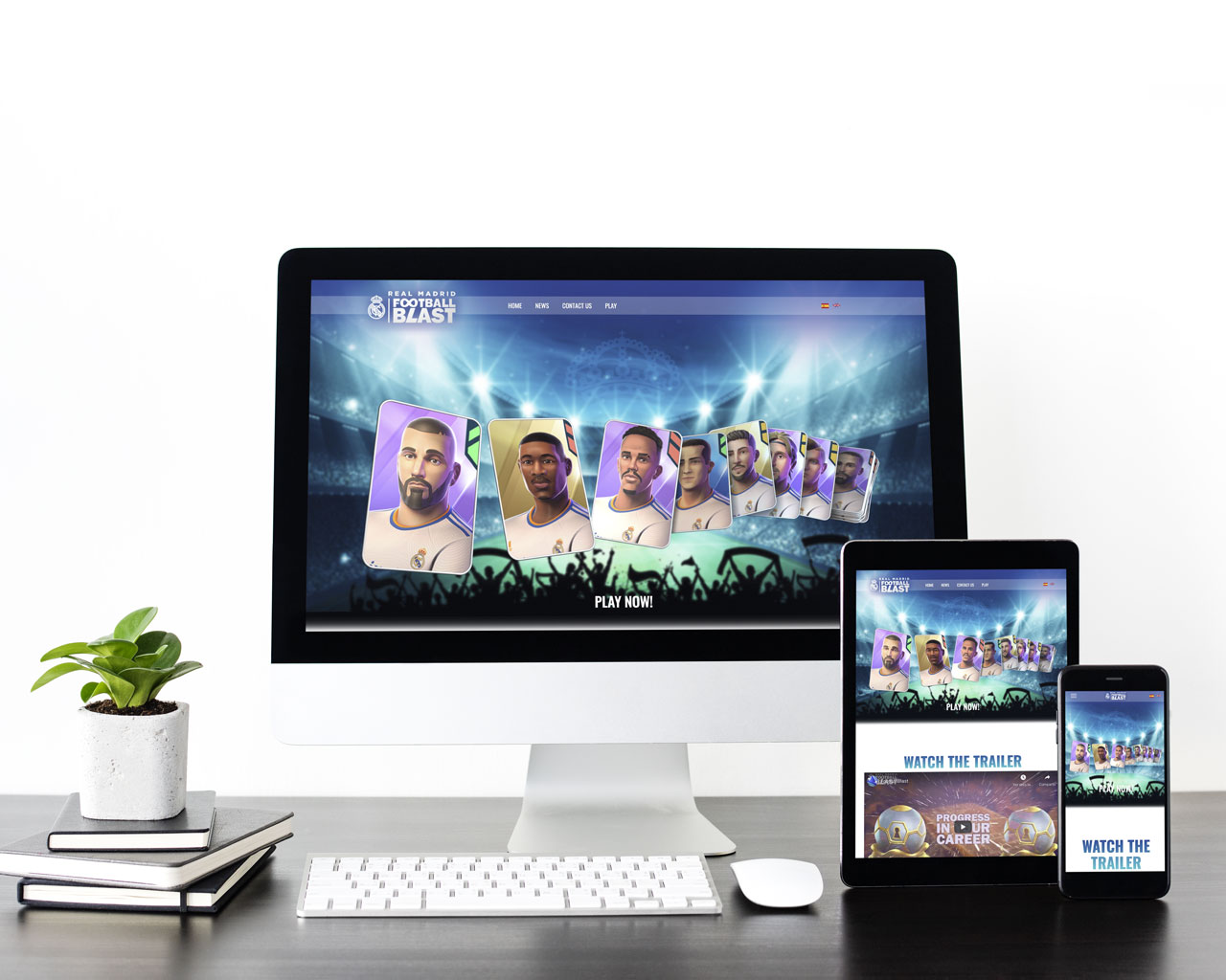 Diseño de página web adaptativa para juego móvil - Real Madrid
