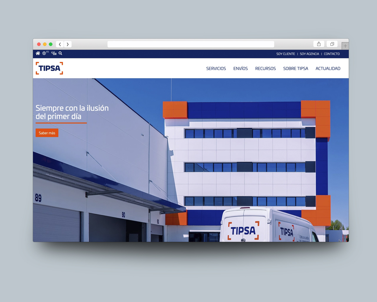 Detalle de la página principal de TIPSA