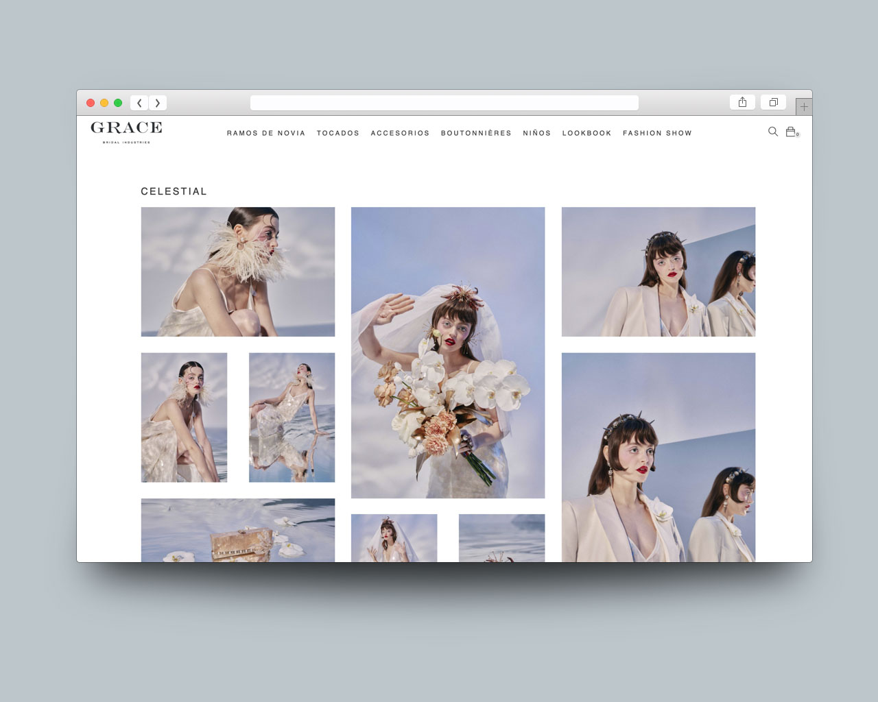 Vista de página interior fashionlook de Grace Bridal Industries - Tienda Online