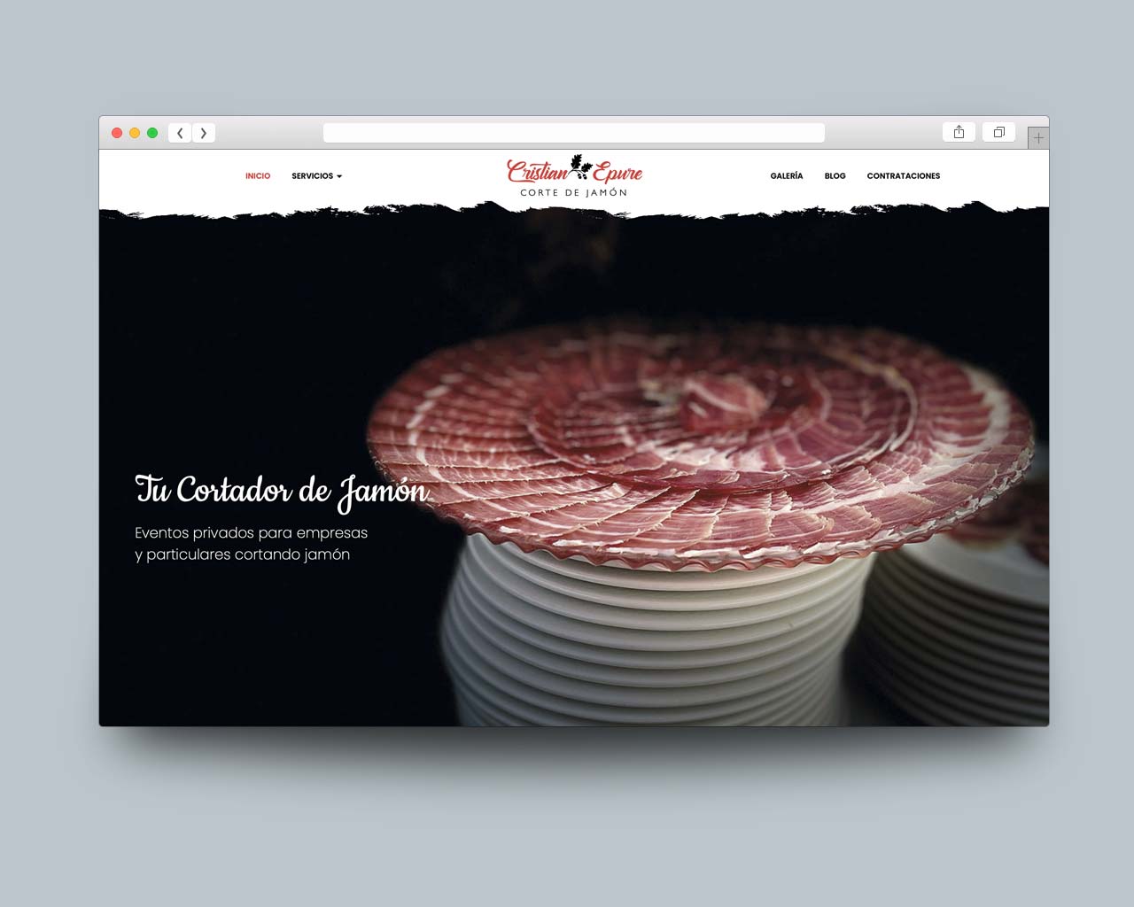 Página de inicio del proyecto de diseño web para Cristian Epure