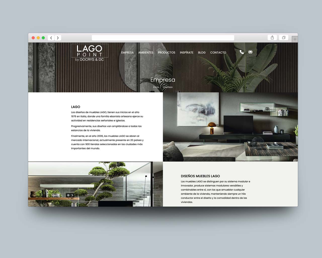 Página Interior Diseño  Página Web en Drupal 9 de Lago Point by Docrys & DC